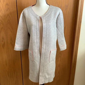 Nina Kendosa Paris Grey Heather Open Jacket Sz-XL